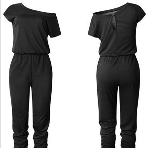 Black off the shoulder romper